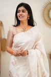MF 79 White Golden Designer Banarasi Silk Sarees Wholesale Price In Surat